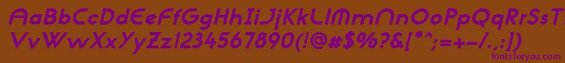 NeogothisadfstdExtrabdoblique-Schriftart – Violette Schriften auf braunem Hintergrund