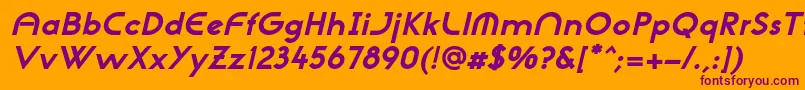 NeogothisadfstdExtrabdoblique-Schriftart – Violette Schriften auf orangefarbenem Hintergrund