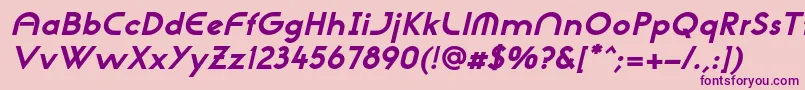 NeogothisadfstdExtrabdoblique-Schriftart – Violette Schriften auf rosa Hintergrund