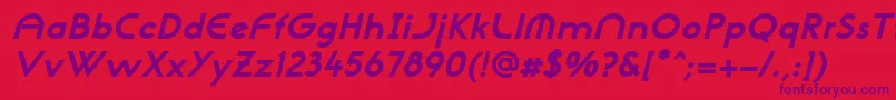 NeogothisadfstdExtrabdoblique-Schriftart – Violette Schriften auf rotem Hintergrund