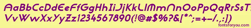 Шрифт NeogothisadfstdExtrabdoblique – фиолетовые шрифты на жёлтом фоне