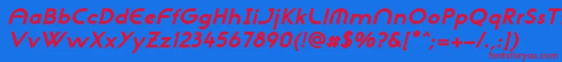 NeogothisadfstdExtrabdoblique-fontti – punaiset fontit sinisellä taustalla