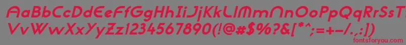フォントNeogothisadfstdExtrabdoblique – 赤い文字の灰色の背景