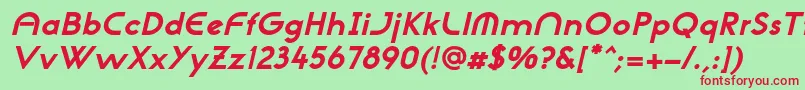 NeogothisadfstdExtrabdoblique Font – Red Fonts on Green Background