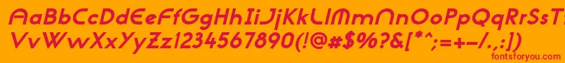 NeogothisadfstdExtrabdoblique-Schriftart – Rote Schriften auf orangefarbenem Hintergrund