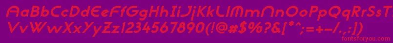 NeogothisadfstdExtrabdoblique Font – Red Fonts on Purple Background