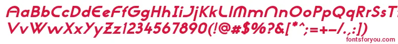 フォントNeogothisadfstdExtrabdoblique – 白い背景に赤い文字