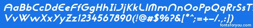 NeogothisadfstdExtrabdoblique-fontti – valkoiset fontit sinisellä taustalla