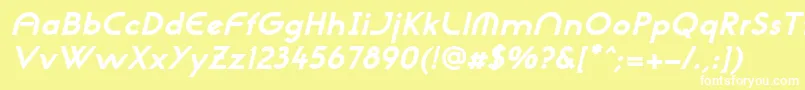 NeogothisadfstdExtrabdoblique-fontti – valkoiset fontit keltaisella taustalla