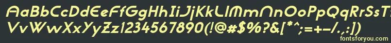 フォントNeogothisadfstdExtrabdoblique – 黒い背景に黄色の文字