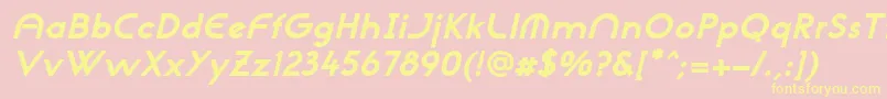 NeogothisadfstdExtrabdoblique-fontti – keltaiset fontit vaaleanpunaisella taustalla