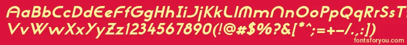 フォントNeogothisadfstdExtrabdoblique – 黄色の文字、赤い背景