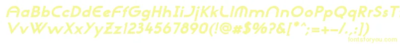 フォントNeogothisadfstdExtrabdoblique – 白い背景に黄色の文字
