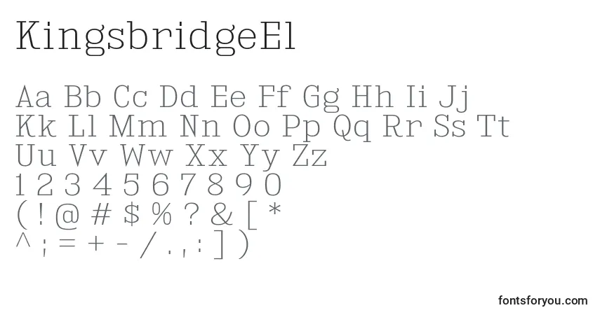 Шрифт KingsbridgeEl – алфавит, цифры, специальные символы