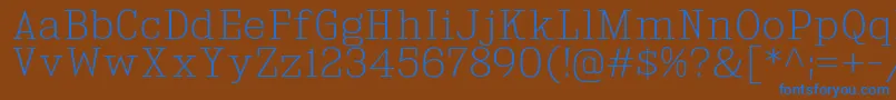 KingsbridgeEl-Schriftart – Blaue Schriften auf braunem Hintergrund