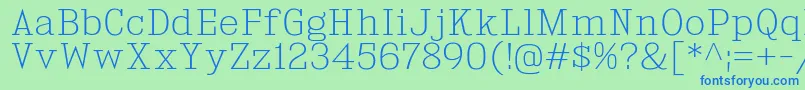 KingsbridgeEl Font – Blue Fonts on Green Background