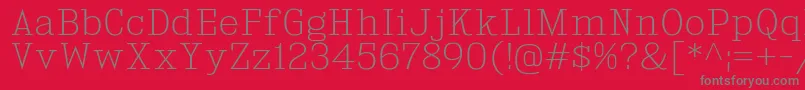 KingsbridgeEl-Schriftart – Graue Schriften auf rotem Hintergrund