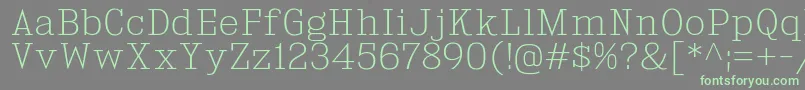 KingsbridgeEl Font – Green Fonts on Gray Background