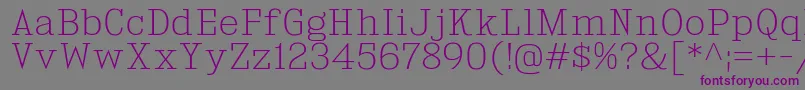 KingsbridgeEl Font – Purple Fonts on Gray Background