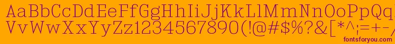 KingsbridgeEl Font – Purple Fonts on Orange Background
