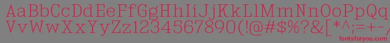 KingsbridgeEl Font – Red Fonts on Gray Background
