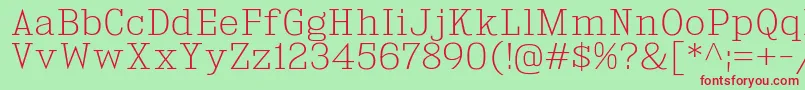 KingsbridgeEl Font – Red Fonts on Green Background