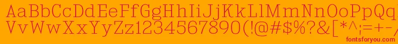 KingsbridgeEl Font – Red Fonts on Orange Background