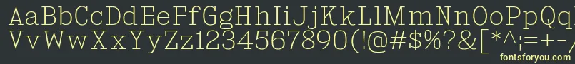 フォントKingsbridgeEl – 黒い背景に黄色の文字