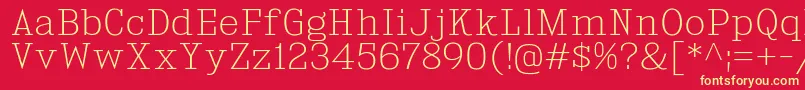 KingsbridgeEl Font – Yellow Fonts on Red Background