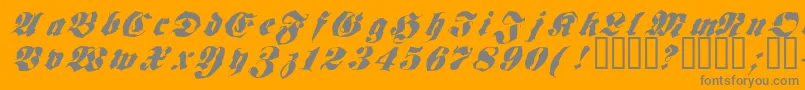 Frakt-Schriftart – Graue Schriften auf orangefarbenem Hintergrund