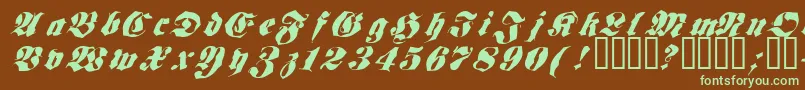 Frakt-fontti – vihreät fontit ruskealla taustalla