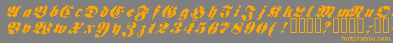 Frakt-Schriftart – Orangefarbene Schriften auf grauem Hintergrund