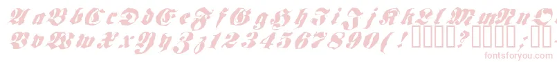 Frakt-Schriftart – Rosa Schriften auf weißem Hintergrund
