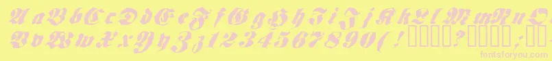 Frakt Font – Pink Fonts on Yellow Background