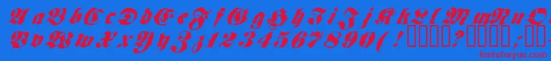 フォントFrakt – 赤い文字の青い背景