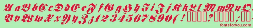 フォントFrakt – 赤い文字の緑の背景