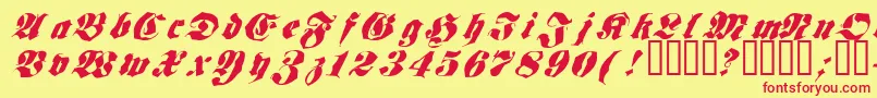 Frakt Font – Red Fonts on Yellow Background