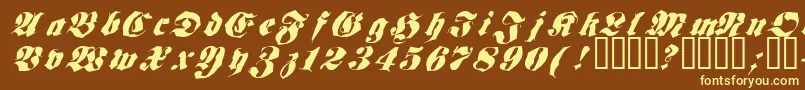 Frakt-fontti – keltaiset fontit ruskealla taustalla