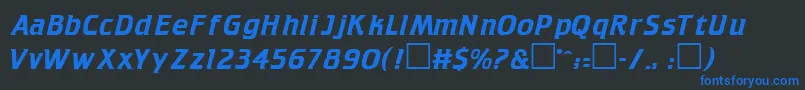 Czcionka TitlesPlain – niebieskie czcionki na czarnym tle