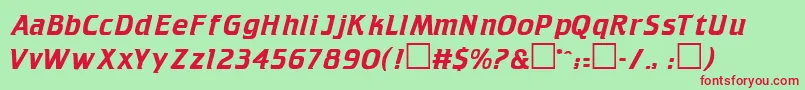 フォントTitlesPlain – 赤い文字の緑の背景