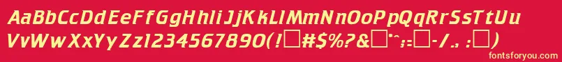 TitlesPlain Font – Yellow Fonts on Red Background