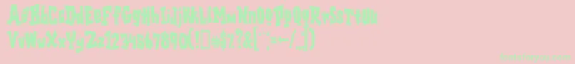 フォントGarageshockcondensedHeavy – ピンクの背景に緑の文字