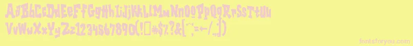 Шрифт GarageshockcondensedHeavy – розовые шрифты на жёлтом фоне