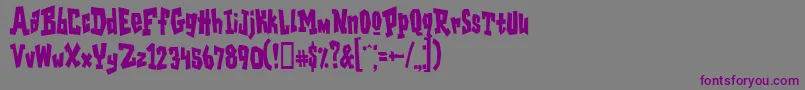 フォントGarageshockcondensedHeavy – 紫色のフォント、灰色の背景