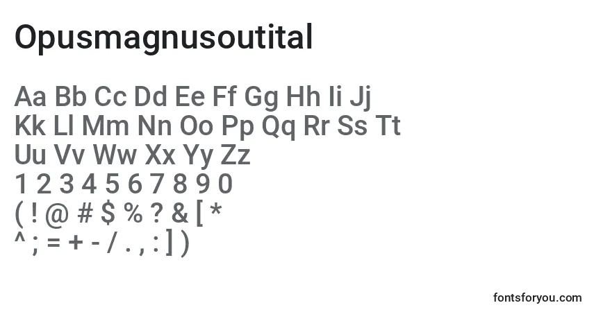 Шрифт Opusmagnusoutital – алфавит, цифры, специальные символы