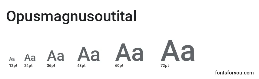 Размеры шрифта Opusmagnusoutital