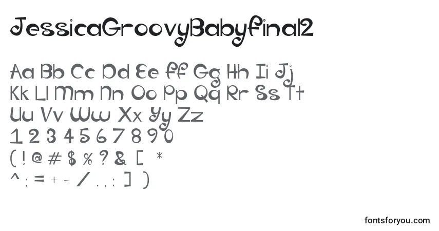 Fuente JessicaGroovyBabyFinal2 - alfabeto, números, caracteres especiales