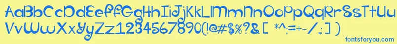 JessicaGroovyBabyFinal2 Font – Blue Fonts on Yellow Background