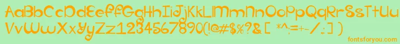 JessicaGroovyBabyFinal2 Font – Orange Fonts on Green Background