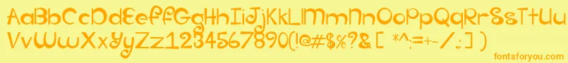 JessicaGroovyBabyFinal2 Font – Orange Fonts on Yellow Background